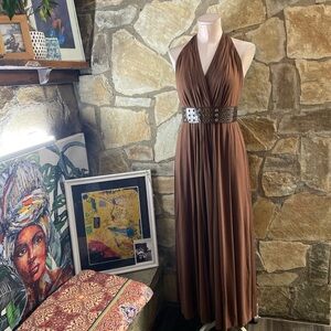Chocolate Brown Halter Maxi Dress 🤎